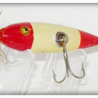 Vintage South Bend White Red Head & Tail Underwater Minnow 903 RHT