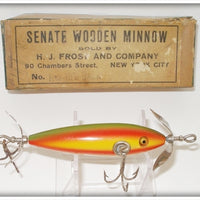 Vintage H. J. Frost Company Rainbow Senate Wooden Minnow Lure 