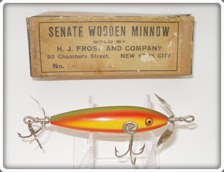 Vintage H. J. Frost Company Rainbow Senate Wooden Minnow Lure 