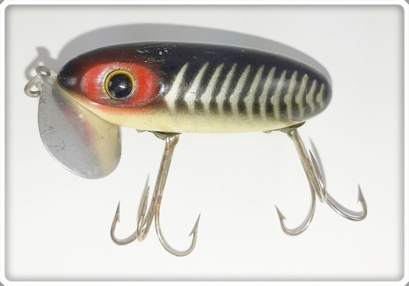 Fred Arbogast Black With Silver Herringbone Jitterbug Lure
