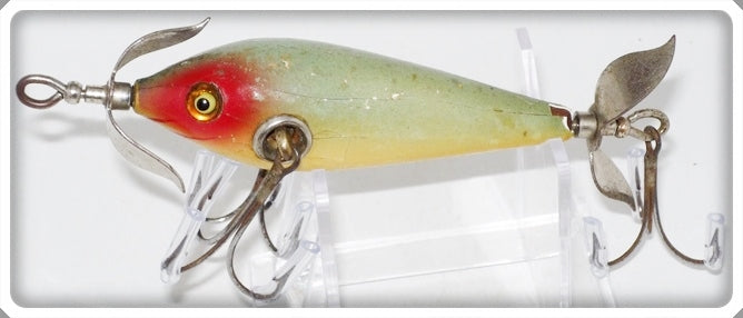 Vintage Heddon White Slate Back 100 Dowagiac Minnow Lure 