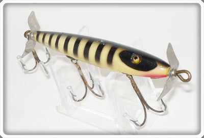 Vintage Shur Strike White Black Stripes Gar Minnow Lure 31M