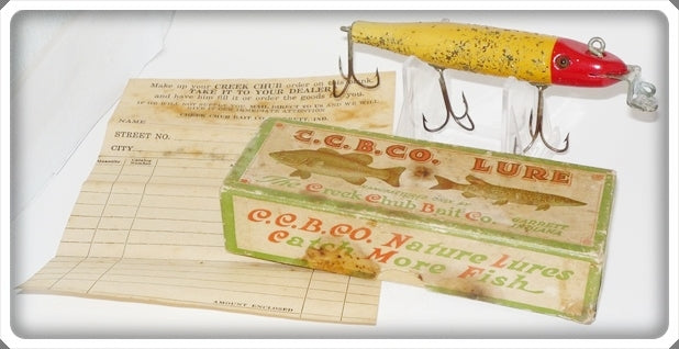 Vintage Creek Chub Nite Glo Red Head Pikie Lure 722 Special In Box