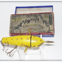 Vintage UTK Yellow Gold Spots Success Spinner Rotary Head Lure In Box