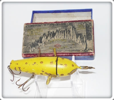 Vintage UTK Yellow Gold Spots Success Spinner Rotary Head Lure In Box