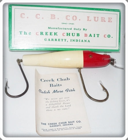 Vintage Creek Chub Red Head White Tarpon Pikie Lure 4002 In Box