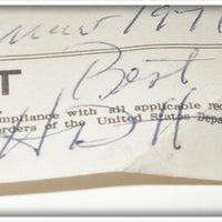 Creek Chub Coachdog With Tiger Tail Jointed Pikie In Box 2600 DD Special