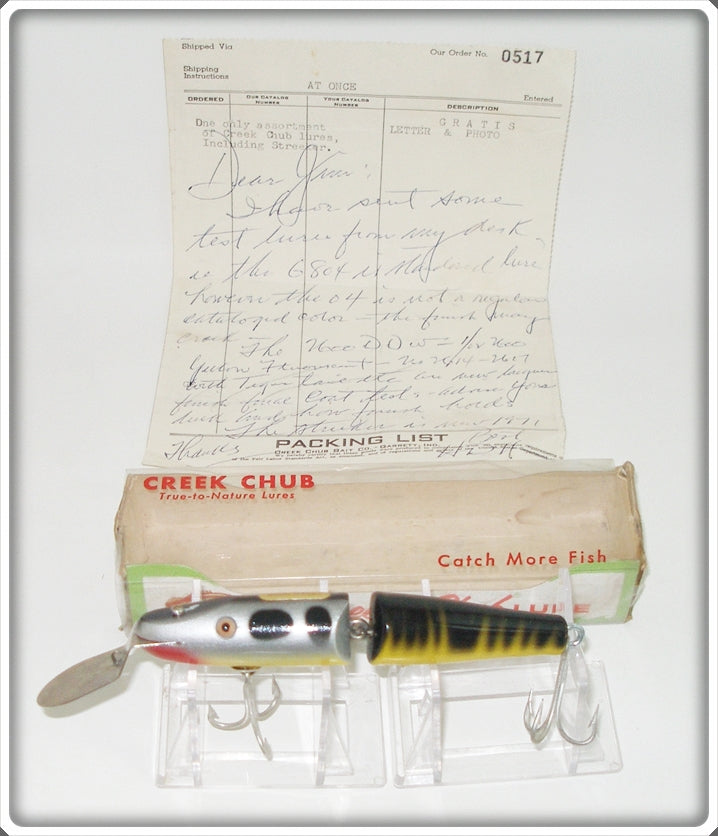 Creek Chub Coachdog With Tiger Tail Jointed Pikie In Box 2600 DD Special