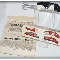 Vintage Davis Tackle Mfg Co Black & White Trigger Fish Lure In Box