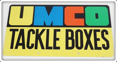 Vintage Umco Tackle Boxes Dealer Display Sign