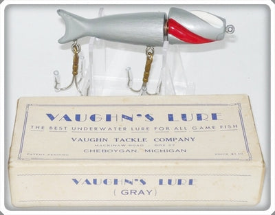 Vintage Vaughn Tackle Company Silver, Red & White Vaughn's Lure In Box