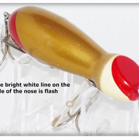 Vintage Bite Em Bait Co Gold, Red & Yellow Water Mole Lure