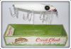 Vintage Creek Chub White Black Eye Shadow Surfster Lure 7212 In Box