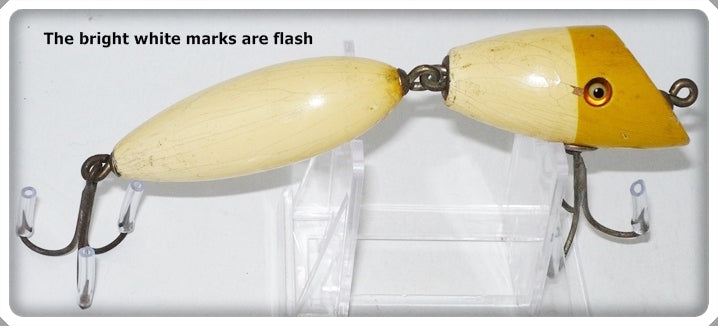 Vintage Jamison Yellow & White Wig Wag Gep Bait Lure