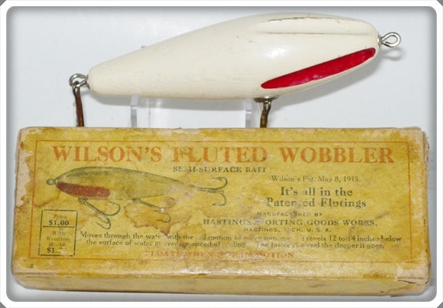 Vintage Hasting's Sporting Goods Works Wilson's Fluted Wobbler In Box