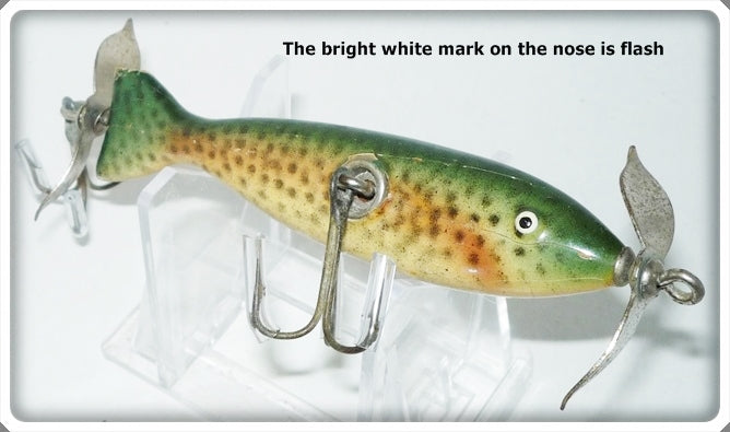 Vintage Paw Paw Rainbow Trout Wounded Trout Lure 7724 For Sale