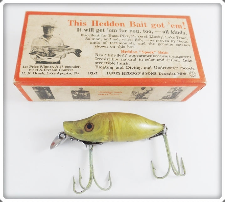 Vintage Heddon Green & Black Waterwave River Runt Lure E9110GB