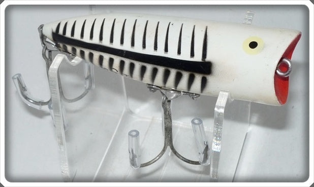 Heddon White And Black Shore Minnow Chugger Spook Lure 9540 XWB