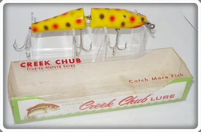 Vintage CCBC Creek Chub Yellow Spotted Jointed Pikie Lure 2614